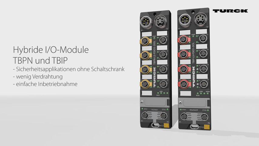 TBPN und TBIP – Hybride I/O-Module für IP67-Sicherheitsanwendungen